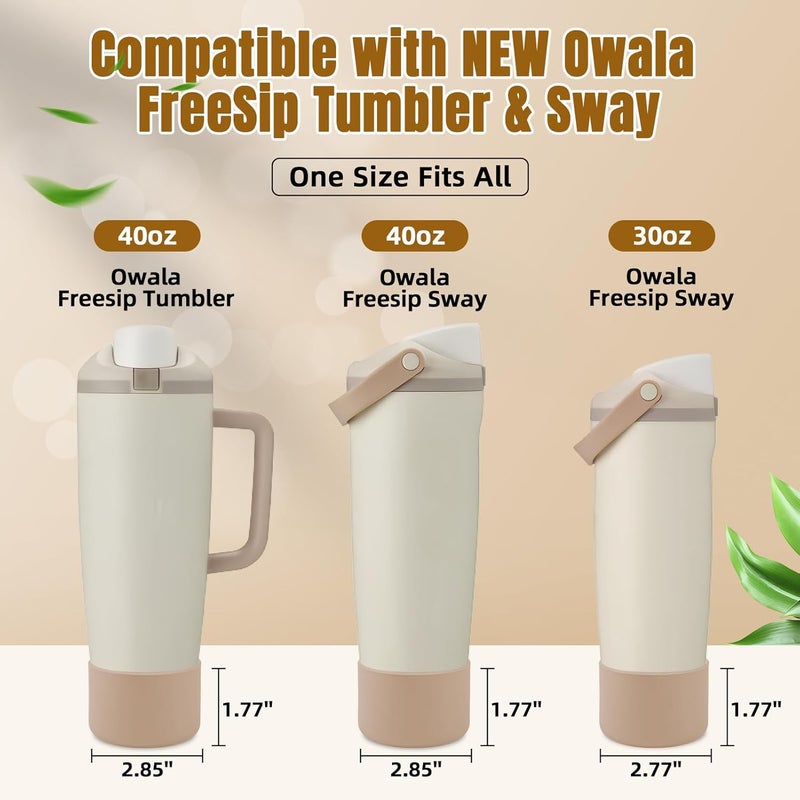 BKBY 2PCS Silicone Boot Compatible with Owala 30oz & 40oz FreeSip Sway Bottles & Tumblers, Protective Anti-Slip Bottom Cover Sleeve for Freesip Sway Tumbler - Image 2